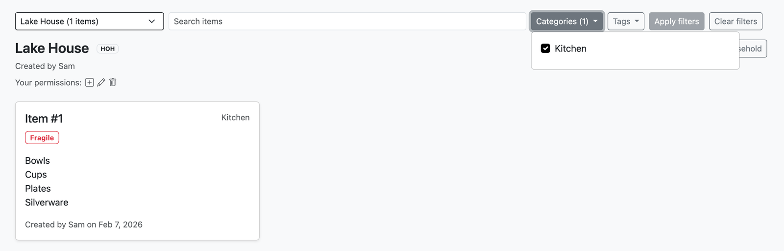 packd item view screenshot